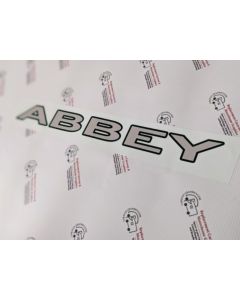 Abbey Name Outlined Text caravan stickers