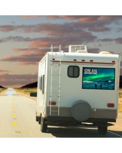 Caravan or motorhome rear panel print