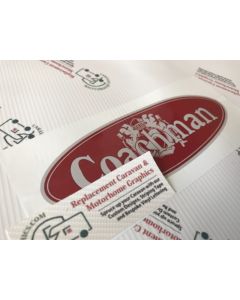 Coachman Emblem Oblong Burgundy/Silver Caravan Sticker