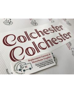 Fleetwood 1989 Colchester Text (pair) graphics sticker decal